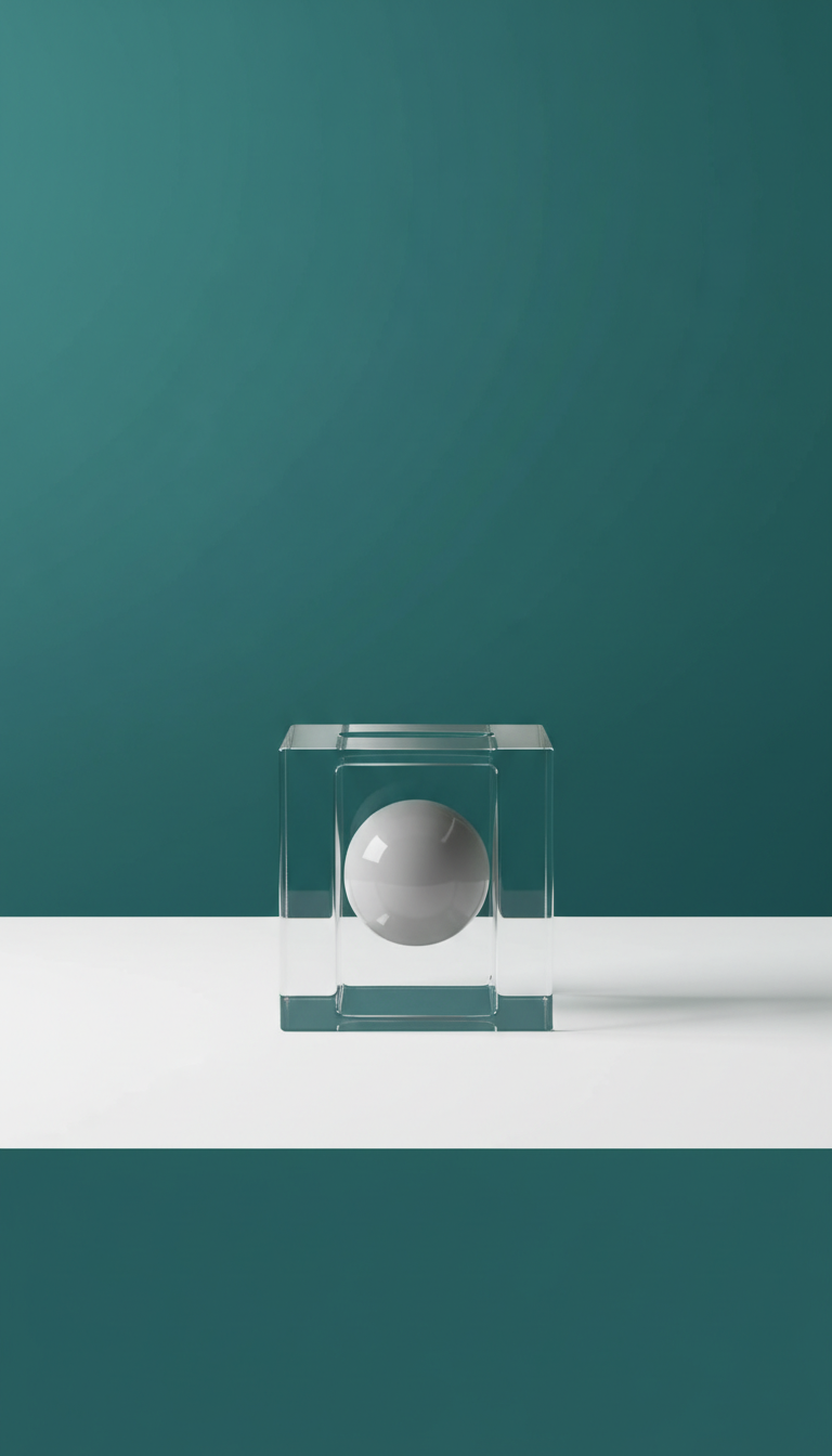 Minimalist glass decor object