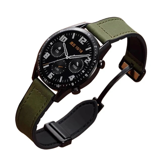 VELORA Hybrid Leather – Magnetic Silicone Samsung Watch Band