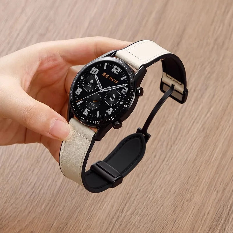 VELORA Hybrid Leather – Magnetic Silicone Samsung Watch Band