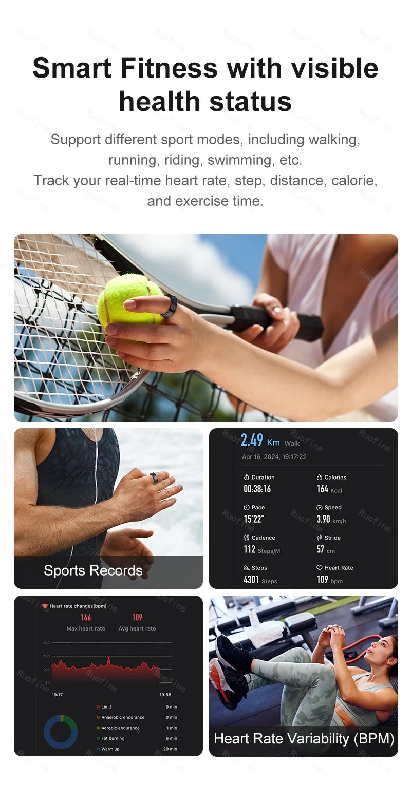 VELORA Smart Ring – Waterproof Health & Fitness Tracker
