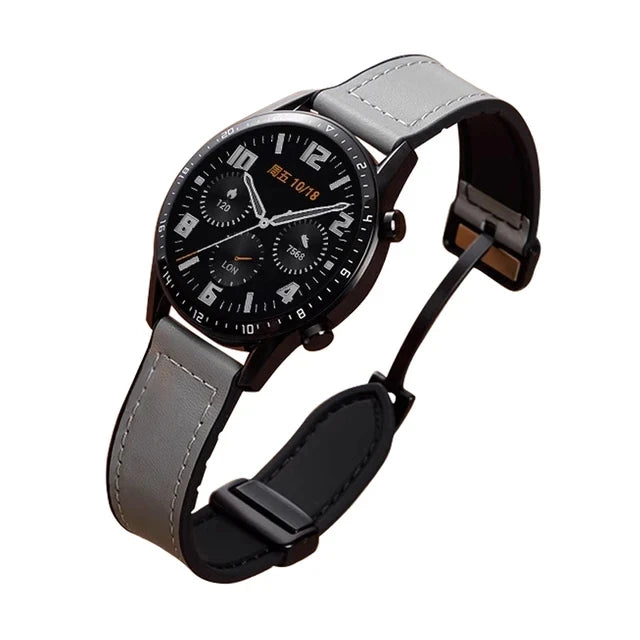 VELORA Hybrid Leather – Magnetic Silicone Samsung Watch Band