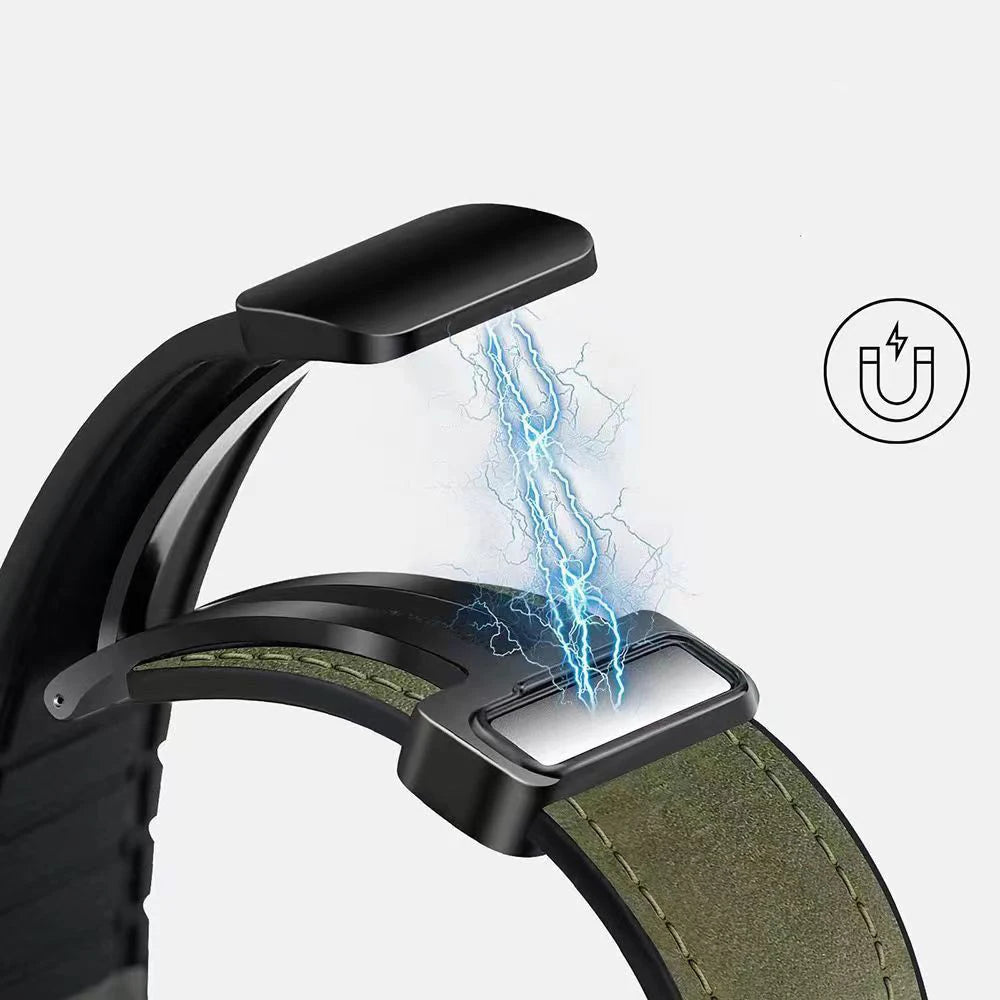 VELORA Hybrid Leather – Magnetic Silicone Samsung Watch Band