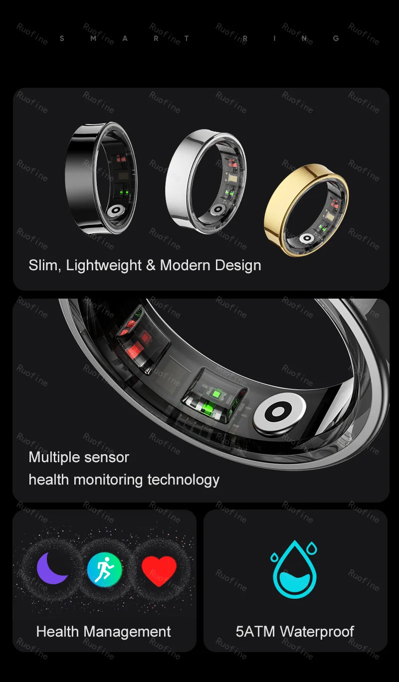 VELORA Smart Ring – Waterproof Health & Fitness Tracker
