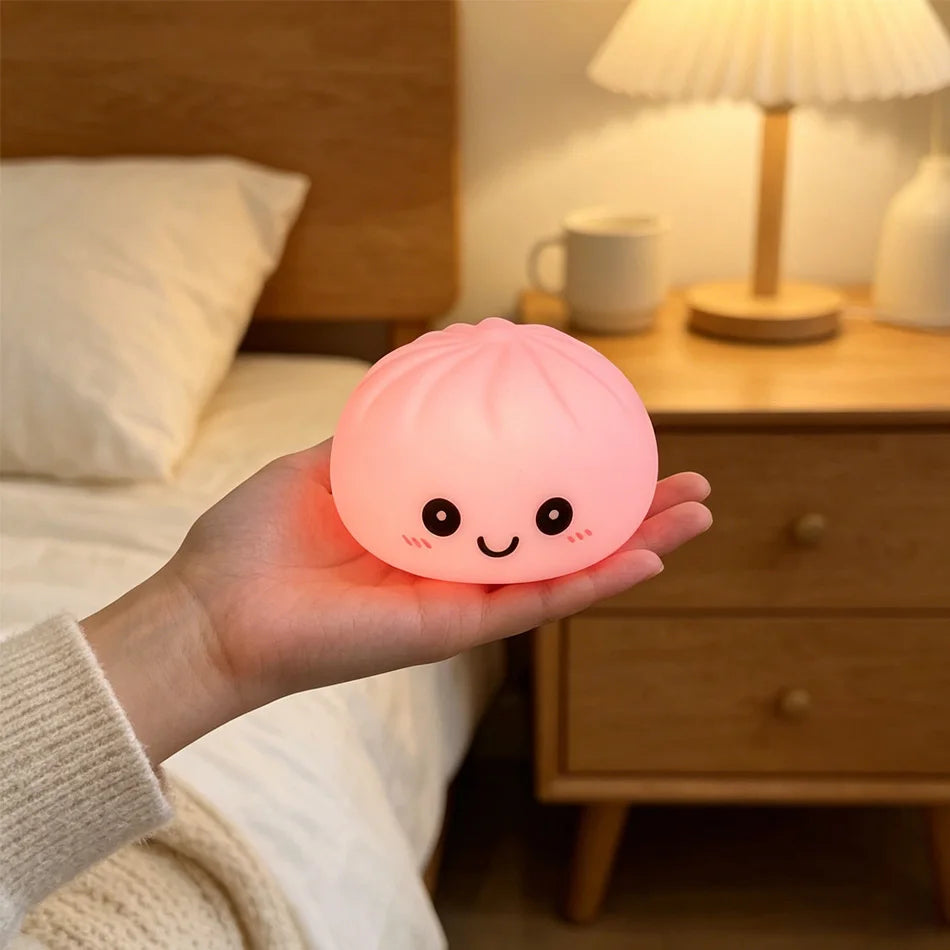 VELORA Dumpling Squishies LED Bun: Glowing Squeeze Toy