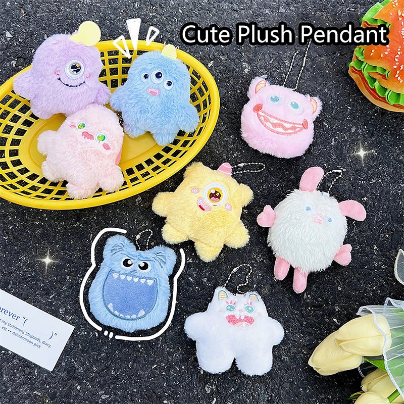 VELORA Kawaii Fuzzy Plush Little Monster Keychain