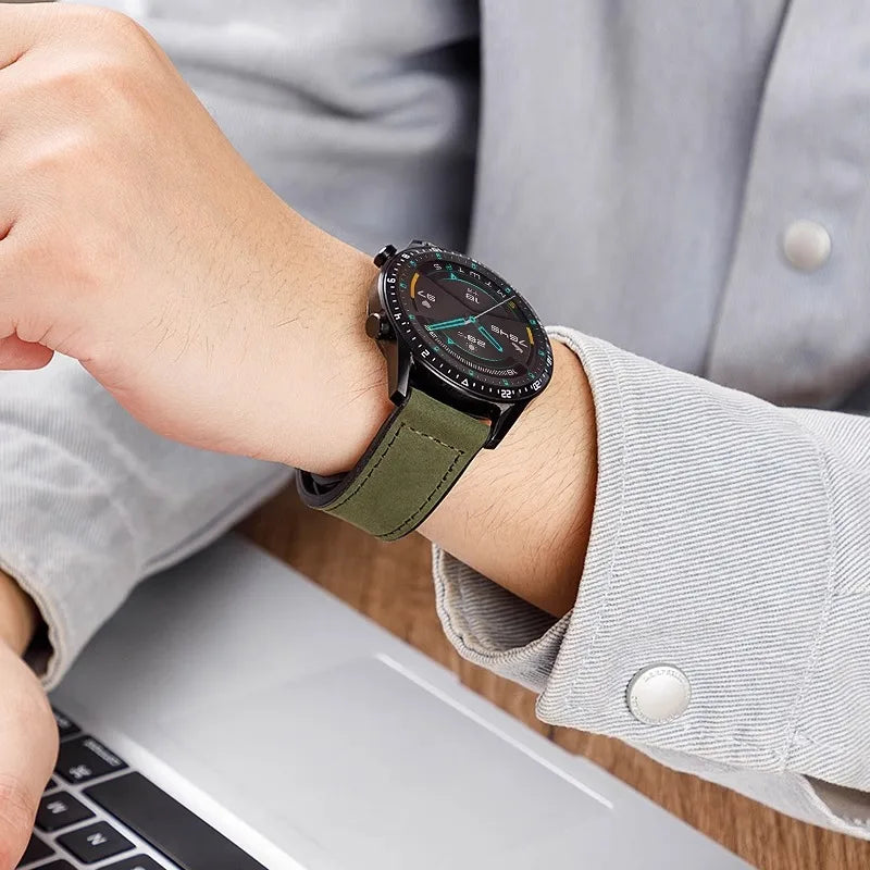 VELORA Hybrid Leather – Magnetic Silicone Samsung Watch Band