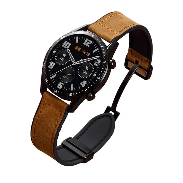 VELORA Hybrid Leather – Magnetic Silicone Samsung Watch Band