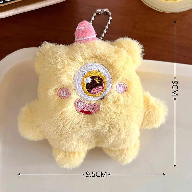 VELORA Kawaii Fuzzy Plush Little Monster Keychain