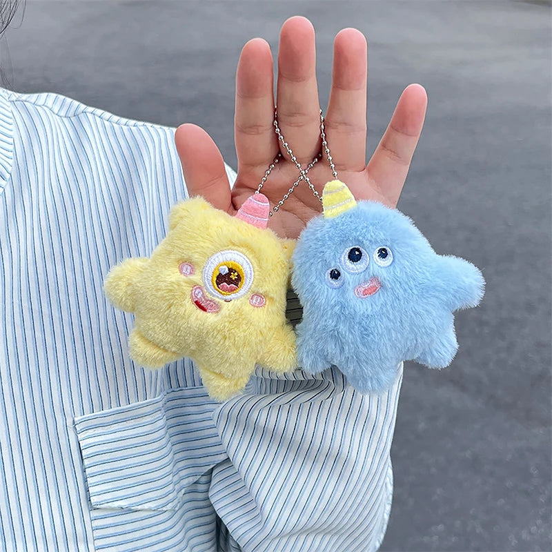 VELORA Kawaii Fuzzy Plush Little Monster Keychain