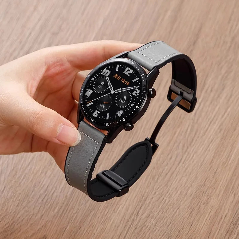 VELORA Hybrid Leather – Magnetic Silicone Samsung Watch Band
