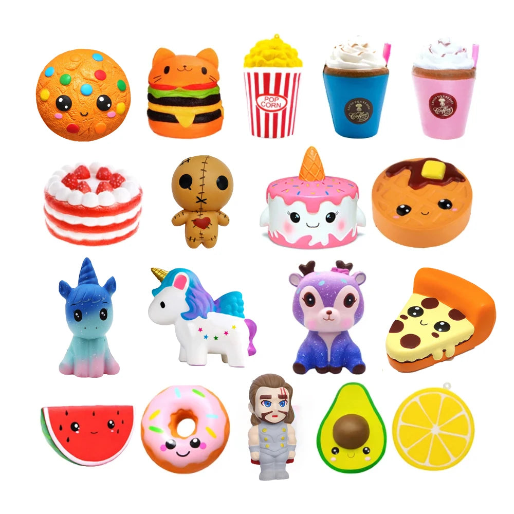 VELORA Kawaii Slow-Rising Squishy Toy – Cartoon Ice Cream & Popcorn