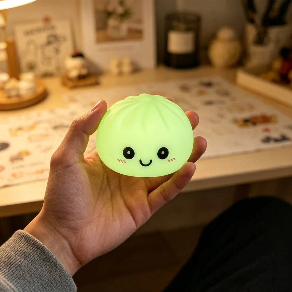 VELORA Dumpling Squishies LED Bun: Glowing Squeeze Toy