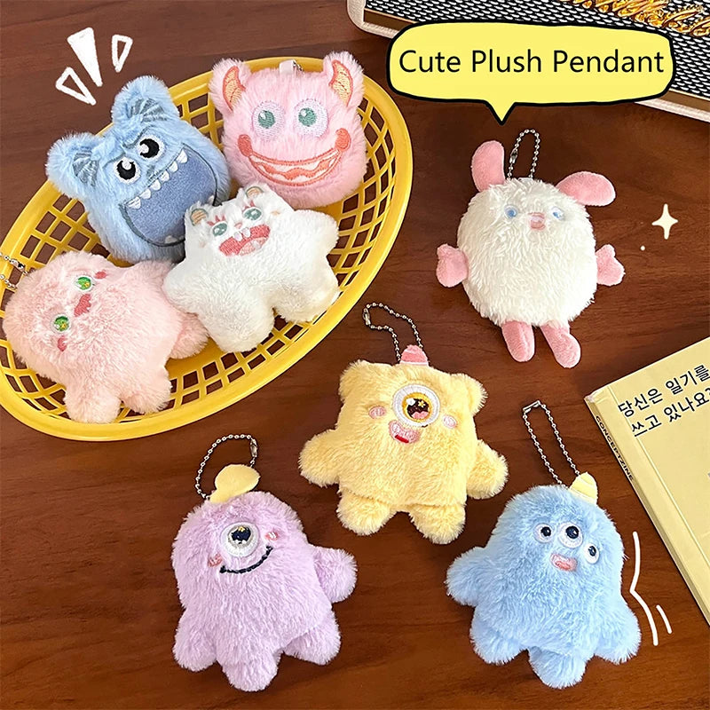 VELORA Kawaii Fuzzy Plush Little Monster Keychain