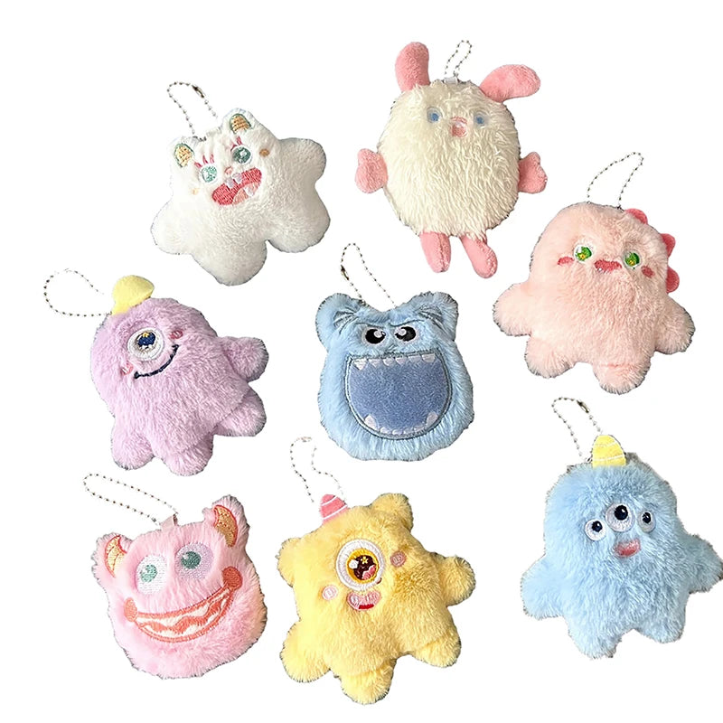 VELORA Kawaii Fuzzy Plush Little Monster Keychain
