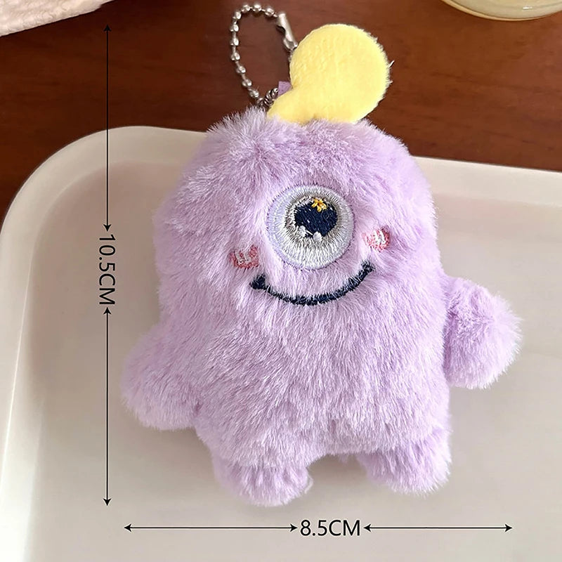 VELORA Kawaii Fuzzy Plush Little Monster Keychain