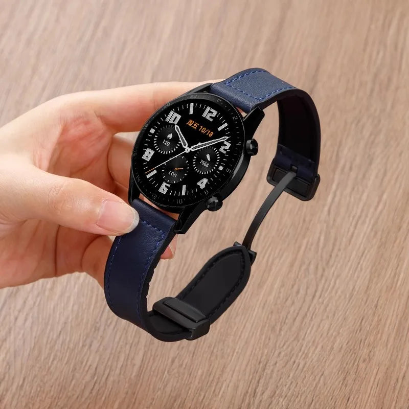VELORA Hybrid Leather – Magnetic Silicone Samsung Watch Band