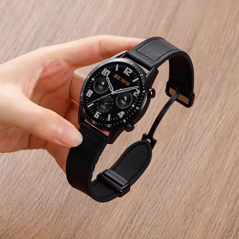 VELORA Hybrid Leather – Magnetic Silicone Samsung Watch Band
