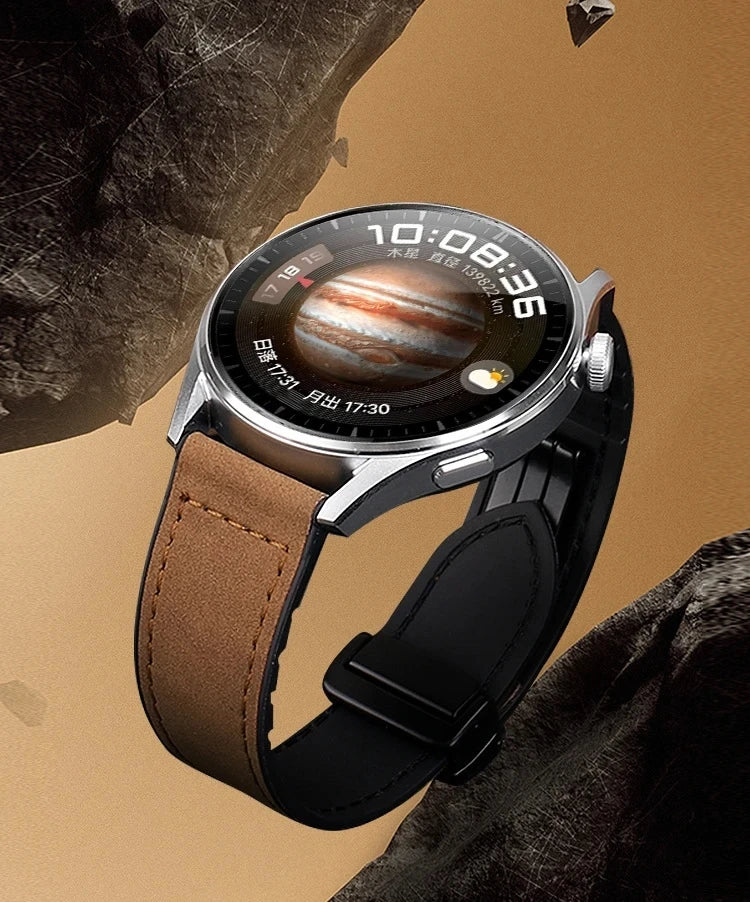 VELORA Hybrid Leather – Magnetic Silicone Samsung Watch Band
