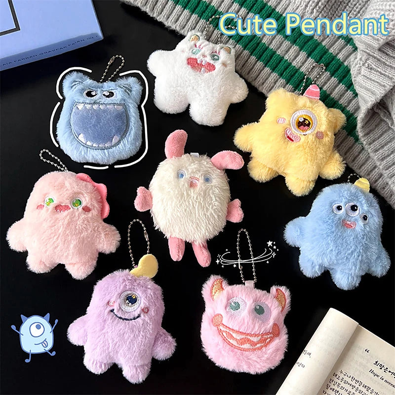 VELORA Kawaii Fuzzy Plush Little Monster Keychain