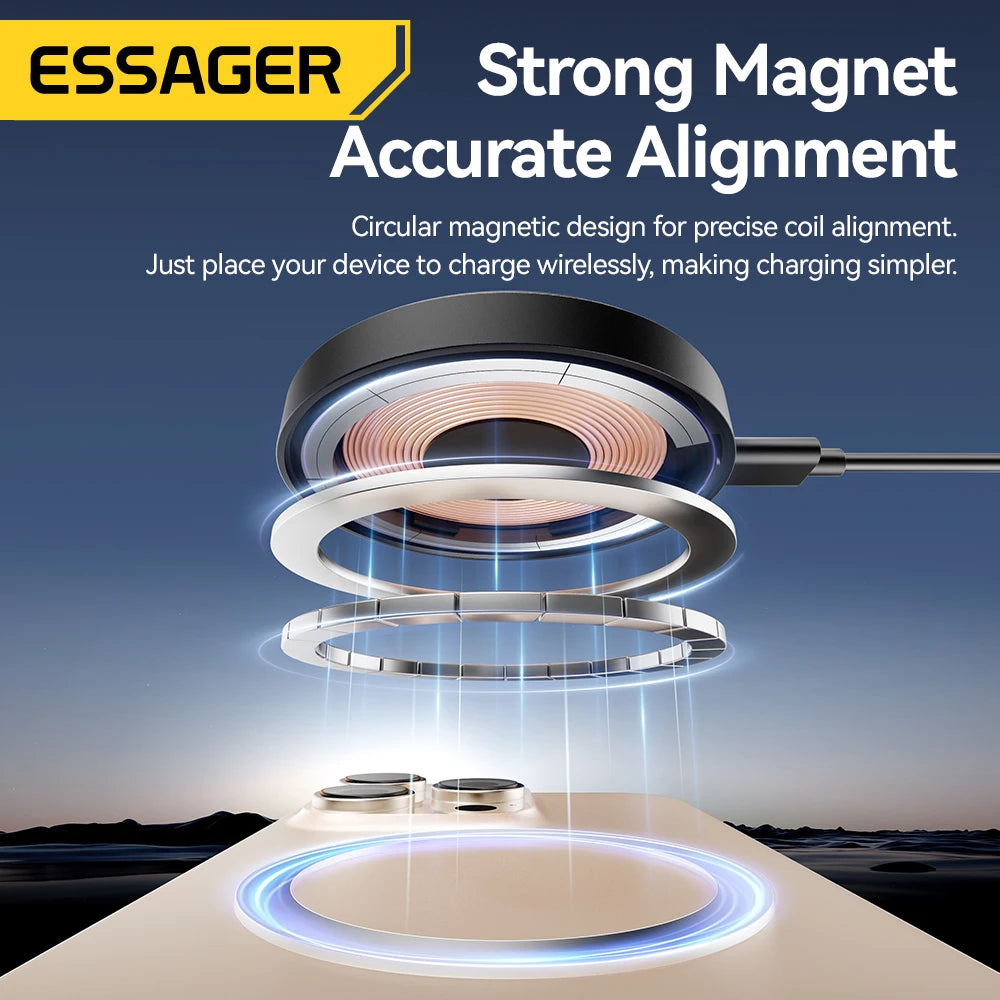 VELORA MagGlow – 15W Fast Magnetic Wireless Charger & Stand