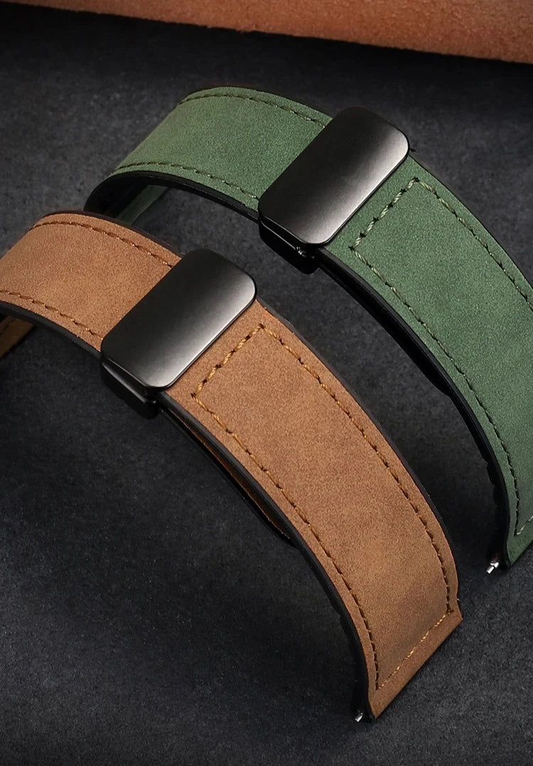 VELORA Hybrid Leather – Magnetic Silicone Samsung Watch Band