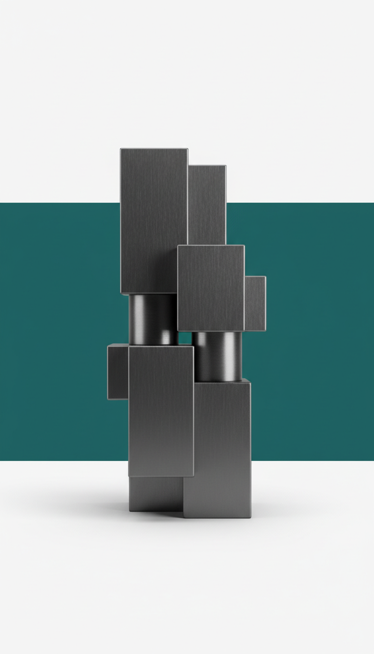 Sculptural brushed metal speaker